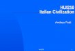 HUI2161 HUI216 Italian Civilization Andrea Fedi. HUI2162 12.0 Announcements  Usability improved (links, site map, 404s) All
