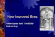 New Improved Eyes Telescopes and “Invisible” Astronomy