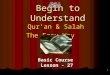 1 Begin to Understand Qur’an & Salah The Easy Way Basic Course Lesson - 27