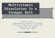 Multivitamin Dissolution In a Vinegar Bath Brooke Coffey Undergraduate Student of Biology Tennessee Technological University Cookeville, TN 38505 20 November