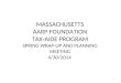 MASSACHUSETTS AARP FOUNDATION TAX-AIDE PROGRAM SPRING WRAP-UP AND PLANNING MEETING 4/30/2014 1
