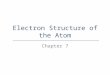 Electron Structure of the Atom Chapter 7. 7.1 Electromagnetic Radiation and Energy