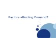 Factors affecting Demand?. 1. State some of the main factors that effect demand 2. Suggest how those factors can cause demand to rise or fall 3. Apply