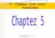 By Anthony W. Hill & Course Technology1 Common End User Problems