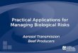 Practical Applications for Managing Biological Risks Aerosol Transmission Beef Producers
