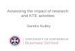 Assessing the impact of research and KTE activities Sandra Nutley