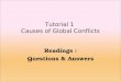 Tutorial 1 Causes of Global Conflicts Readings : Questions & Answers