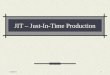 9/19/20151 JIT – Just-In-Time Production. 9/19/2015 2 Introduction to JIT Overview of JIT JIT is a pull production system Catch Phrase “The right part