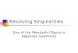 Resolving Singularities One of the Wonderful Topics in Algebraic Geometry