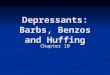 Depressants: Barbs, Benzos and Huffing Chapter 10