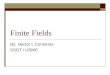 Finite Fields By: Hector L Contreras SSGT / USMC