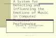 Slide 1 (of 45) A System for Detecting and Influencing the Emotions of Music in Computer Mediated Performance Steven R. Livingstone (BSc. BInfTech)