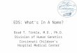 EDS: What’s In A Name? Brad T. Tinkle, M.D., Ph.D. Division of Human Genetics Cincinnati Children’s Hospital Medical Center