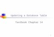 11 Updating a Database Table Textbook Chapter 14