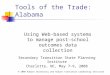 © 2008 Auburn University and Auburn Transition Leadership Institute Tools of the Trade: Alabama Using Web-based systems to manage post-school outcomes