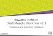 Illawarra Institute Draft Moodle Workflow v1.1 Teaching and Learning Initiatives