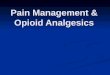 Pain Management & Opioid Analgesics. Objectives Determine proper opioid dosing Determine proper opioid dosing Differentiate between specific opioid analgesics