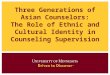 Three Generations of Asian Counselors: The Role of Ethnic and Cultural Identity in Counseling Supervision