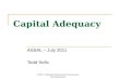Capital Adequacy ASSAL – July 2011 Todd Sells ©2011 National Association of Insurance Commissioners
