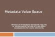 METADATA VALUE SPACE Almost all metadata standards require or recommend the use of controlled vocabularies for some elements