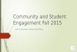 Community and Student Engagement Fall 2015 Interns, Volunteers, Fellows and VISTAs