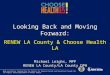 Looking Back and Moving Forward: RENEW LA County & Choose Health LA Michael Leighs, MPP RENEW LA County/LA County DPH Made possible by funding from the