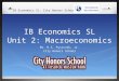 IB Economics SL Unit 2: Macroeconomics Mr. R.S. Pyszczek, Jr. City Honors School IB Economics SL: City Honors School