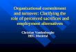 Organizational commitment and turnover: Clarifying the role of perceived sacrifices and employment alternatives Christian Vandenberghe HEC Montréal