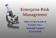 Enterprise Risk Management Take a Close Look at COSO’s New Internal Control Framework