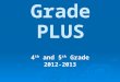 Grade PLUS 4 th and 5 th Grade 2012-2013. Grade PLUS Beginning with the 2011-12 school year, all 4 th and 5 th grade classrooms across Forsyth County