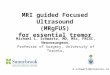 Michael L. Schwartz, MD, MSc, FRCSC, Neurosurgeon, Professor of Surgery, University of Toronto, m.schwartz@utoronto.ca MRI guided Focused Ultrasound (MRgFUS)