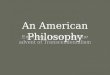 Emerson, Thoreau and the advent of Transcendentalism An American Philosophy