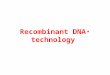 Recombinant DNA technology. Biotechnology And Recombinant DNA (rDNA)