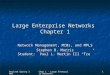 Revised Spring 2006 Chap 1 - Large Enterprise Networks 1 Large Enterprise Networks Chapter 1 Network Management, MIBs, and MPLS Stephen B. Morris Student: