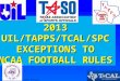 © 2013 Texas Association of Sports Officials2013 Exceptions 2013 UIL/TAPPS/TCAL/SPC EXCEPTIONS TO NCAA FOOTBALL RULES