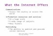 1999 Asian Women's Network Training Workshop What the Internet Offers Communications  Across the country or across the world Information resources and
