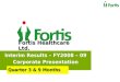 Quarter 3 & 9 Months Fortis Healthcare Ltd. Interim Results – FY2008 – 09 Corporate Presentation