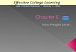 Effective College Learning Jodi Patrick Holschuh * Sherrie L. Nist