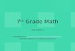 7 th Grade Math Week of 9/22/14 Information from : //net.cmsdnet.net/schools/math/sld005.htm 