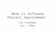 What is Software Process Improvement Tor Stålhane IDI / NTNU
