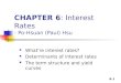 6-1 CHAPTER 6: Interest Rates - Po-Hsuan (Paul) Hsu What’re interest rates? Determinants of interest rates The term structure and yield curves