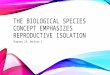 THE BIOLOGICAL SPECIES CONCEPT EMPHASIZES REPRODUCTIVE ISOLATION Chapter 24, Section 1
