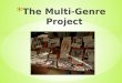 * Multi-genre writing projects respond to contemporary conceptions of genre, audience, voice, arrangement and style by enabling students to tap into their