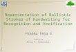 IIIT Hyderabad Representation of Ballistic Strokes of Handwriting for Recognition and Verification Prabhu Teja S Advisor Anoop M. Namboodiri