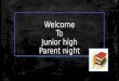 Welcome To Junior high Parent night. Junior high unity ▪Much collaboration between teachers ▪Team Teaching ▪Daily communication between teachers ▪Same