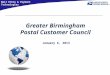 Mail Entry & Payment Technologies January 6, 2013 Greater Birmingham Postal Customer Council