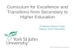 York St John University |  Professor Alyson Tobin Deputy Vice Chancellor Curriculum for Excellence and Transitions from Secondary to Higher