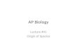 AP Biology Lecture #41 Origin of Species The Origin of Species