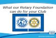 District Rotary Foundation Seminar What our Rotary Foundation can do for your Club