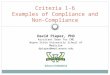 Criteria 1-6 Examples of Compliance and Non- Compliance David Pieper, PhD Assistant Dean for CME Wayne State University School of Medicine dpieper@med.wayne.edu
